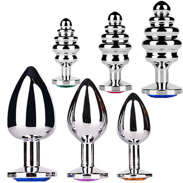 Stainless Steel Butt Plug / Spiral Beads Stimulation / Thread Anal Sex Toy for Adult Couples - EVE's SECRETS